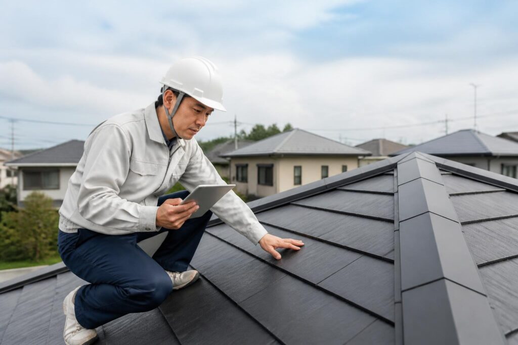 屋根修理・屋根リフォーム｜屋根工事の足場は必要？外壁工事と同時施工の考え方のイメージ