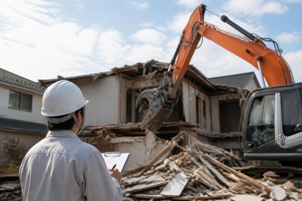 解体工事|アスベスト調査が必要な解体で確認する費用と流れのイメージ