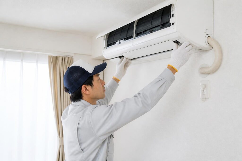 エアコン修理・取付へ相談する前に整理したい能力・配管・電源のイメージ